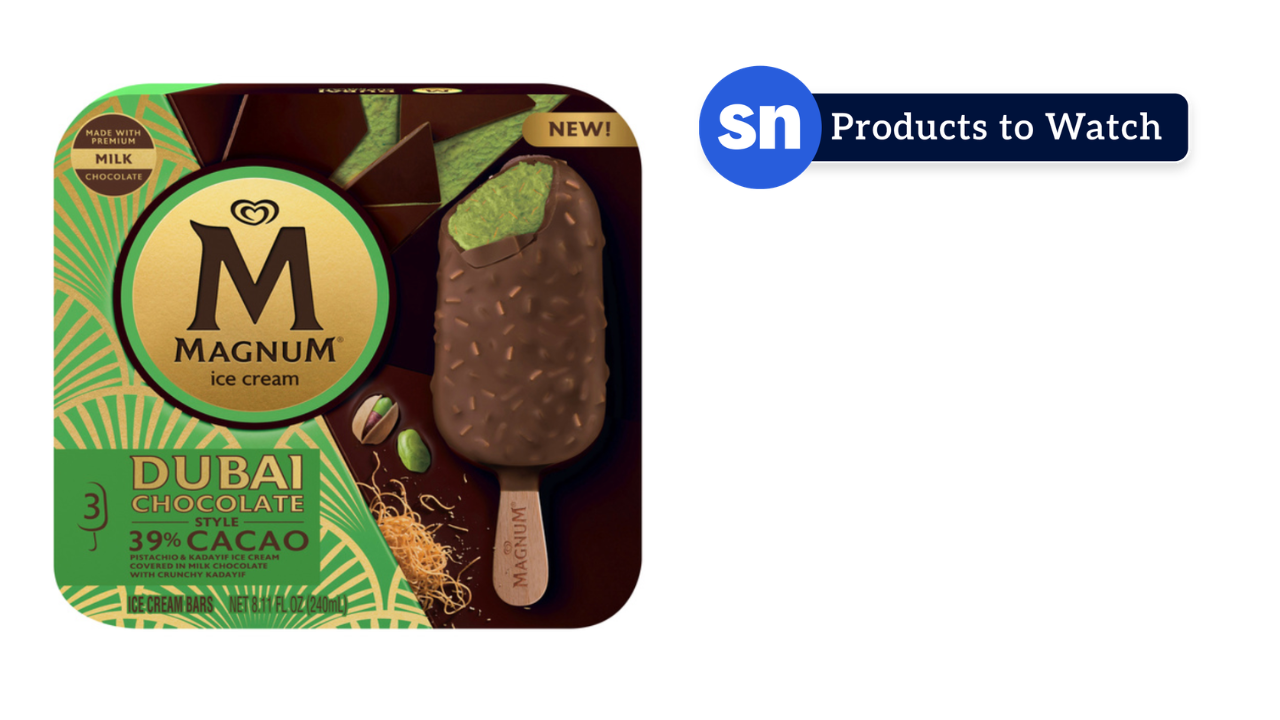 A box of Magnum Dubai Chocolate Ice Cream Bars.
