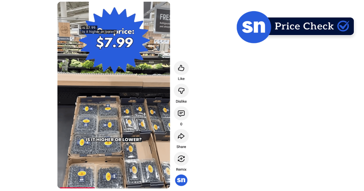 Price Check: Blueberries, frozen vegetables, chocolate syrup