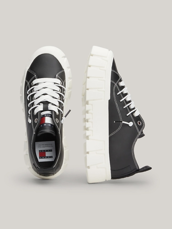 Tommy jeans canvas logo flatform clearance trainers