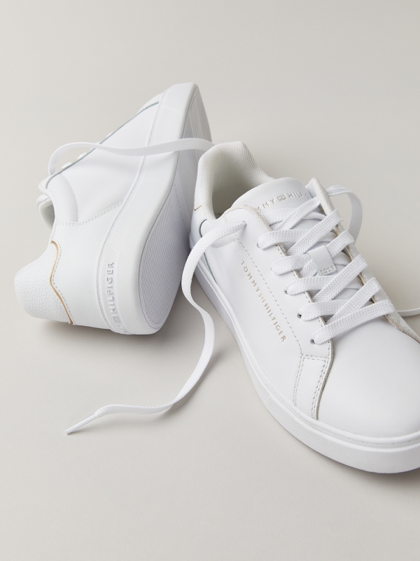 Witte tommy hilfiger sneakers dames sale