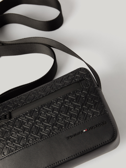 Schultertasche aus Jacquard-Canvas | Blau | Tommy Hilfiger 