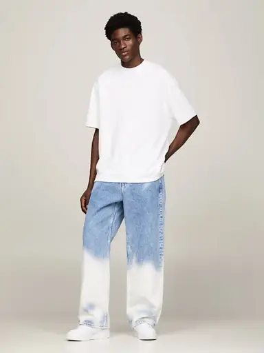Pantalones vaqueros rectos para hombre, Jeans holgados blancos