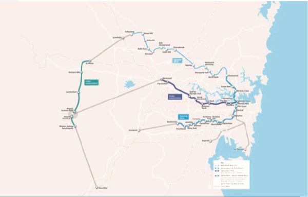 Figure 2.1 The projected development of the Sydney Metro system