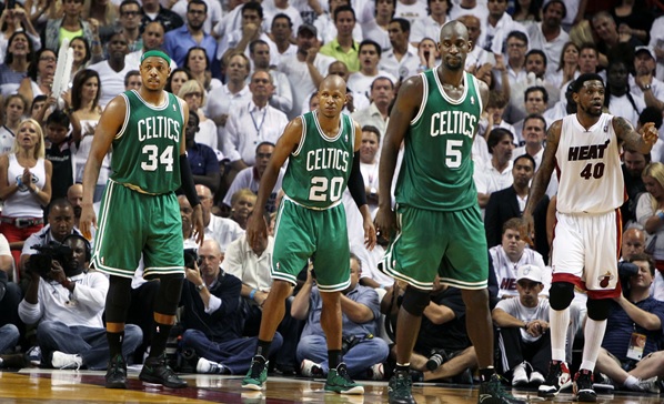 Three players of Boston Celtics