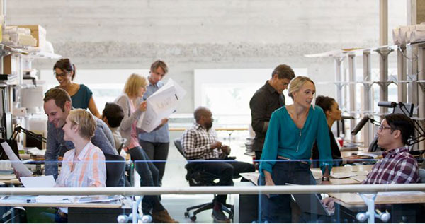 Photo of people working in an office