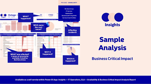 Nordea Bank Case Study - Figure 5.2 Analysis available in Insights reporting portal