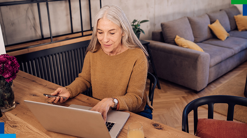 A woman doing a virtual consultation for her psoriasis