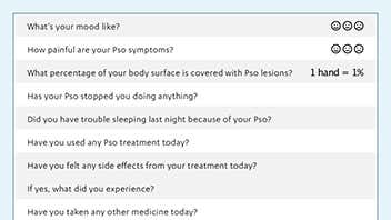 The psoriasis progress tracker sheet