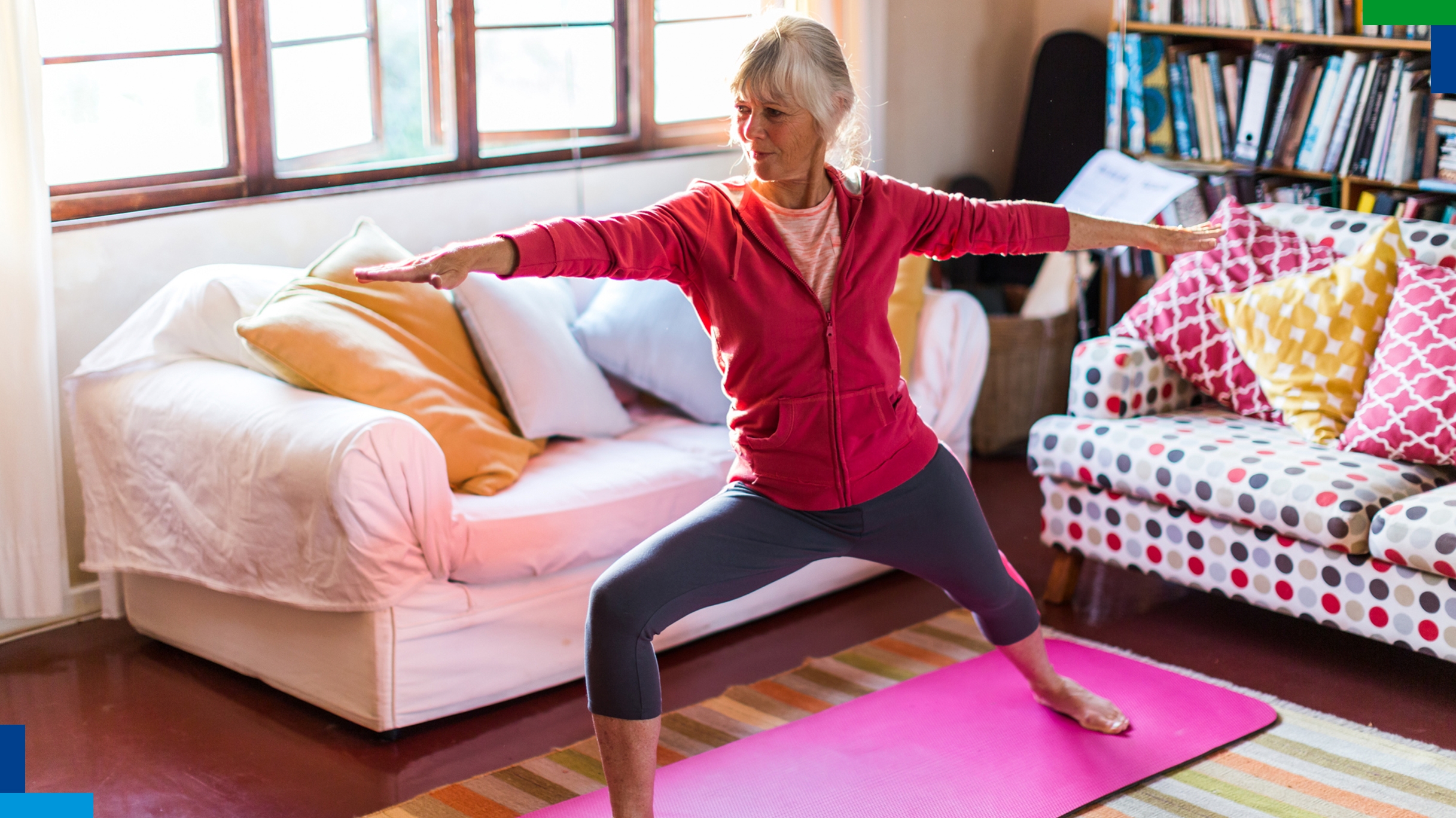 A woman doing fitness at home