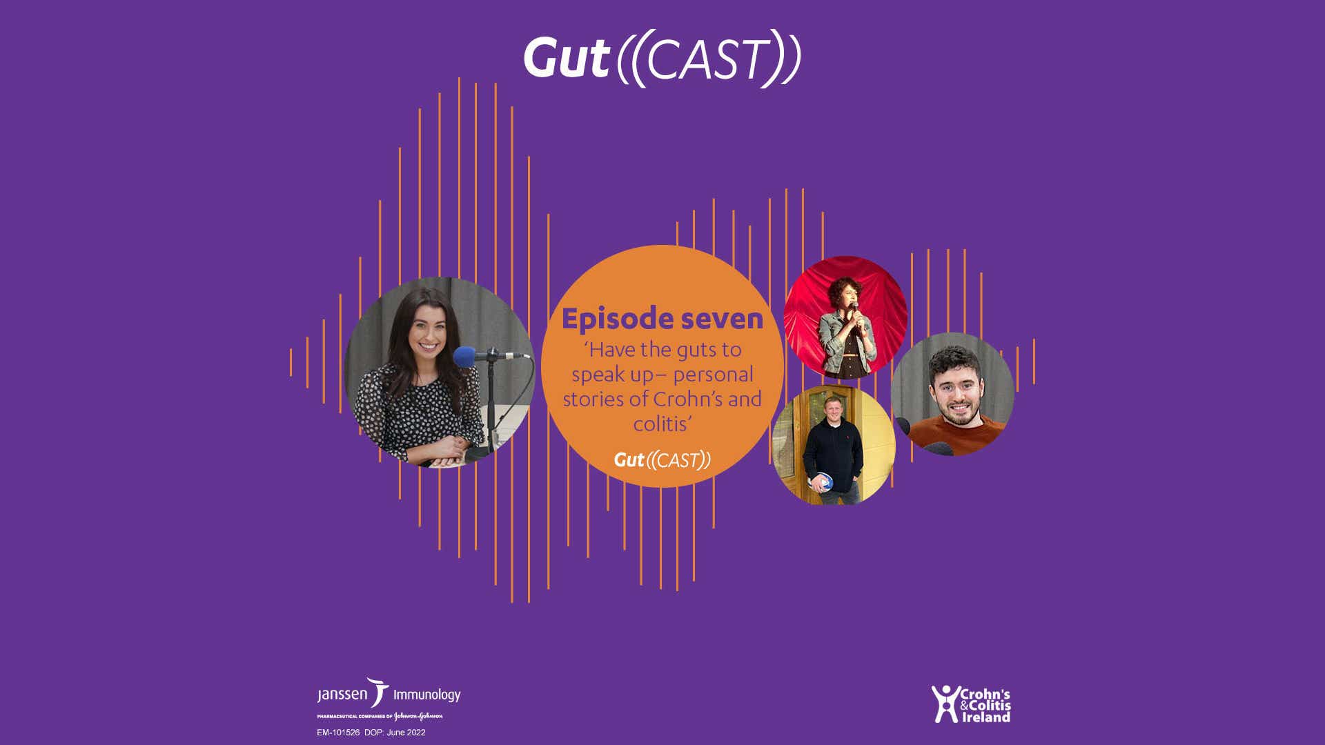 Season one episode seven of the podcast series Gutcast named "Have the guts to speak up-personal - stories of Crohn's and colitis"