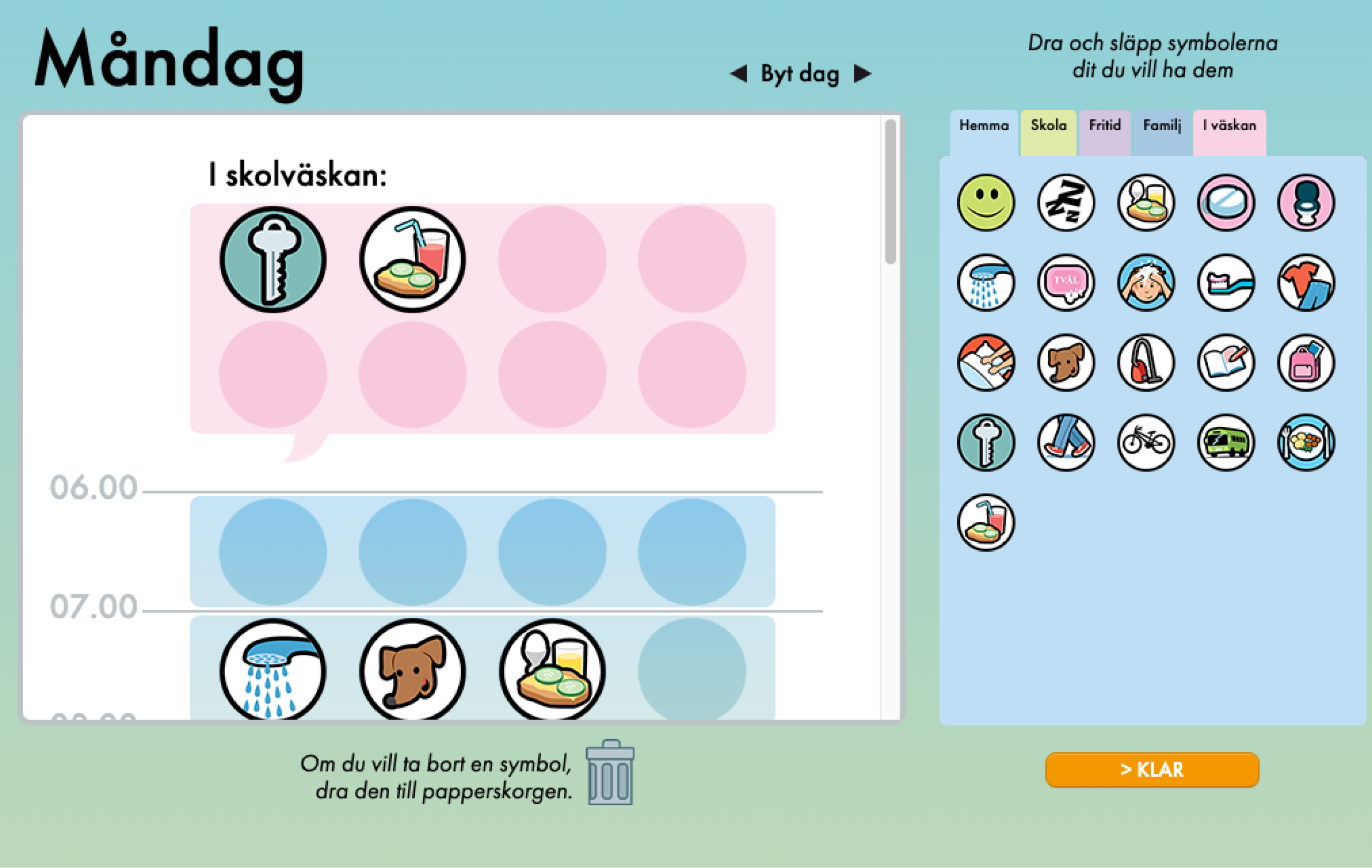 Schema för struktur i vardagen Leva med ADHD