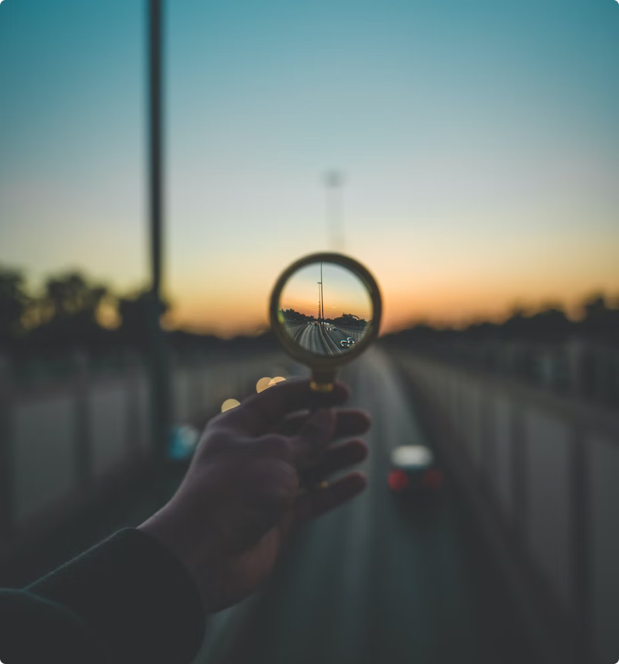 Solnedgång i förstorningsglas