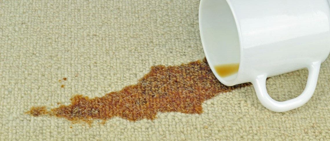 Spilled coffee on a carpet