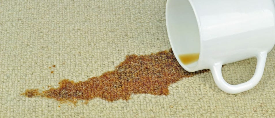 Spilled coffee on a carpet