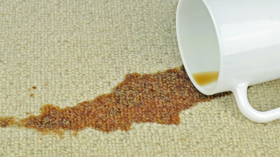Coffee spilled on a carpet