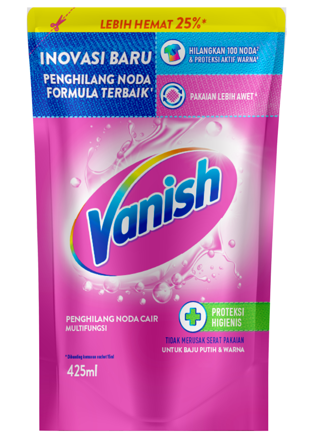 Vanish Pink Penghilang Noda Cair Pouch 425 mL