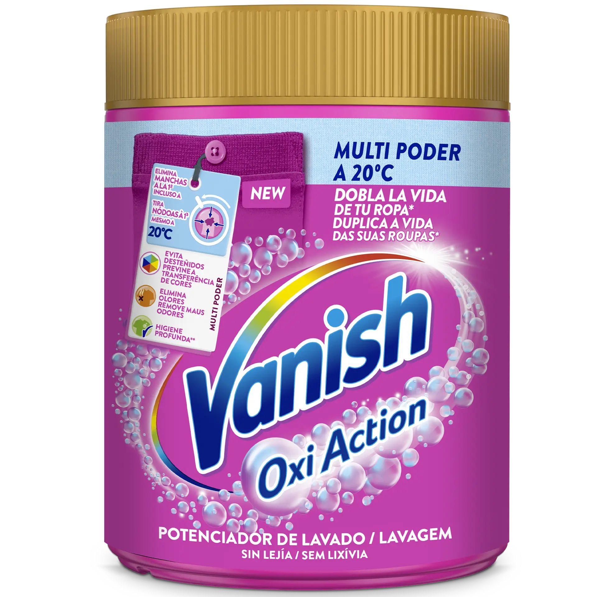 Vanish Oxi Action Multi Poder - Quitamanchas para la ropa, en polvo, sin lejía - 400 gr