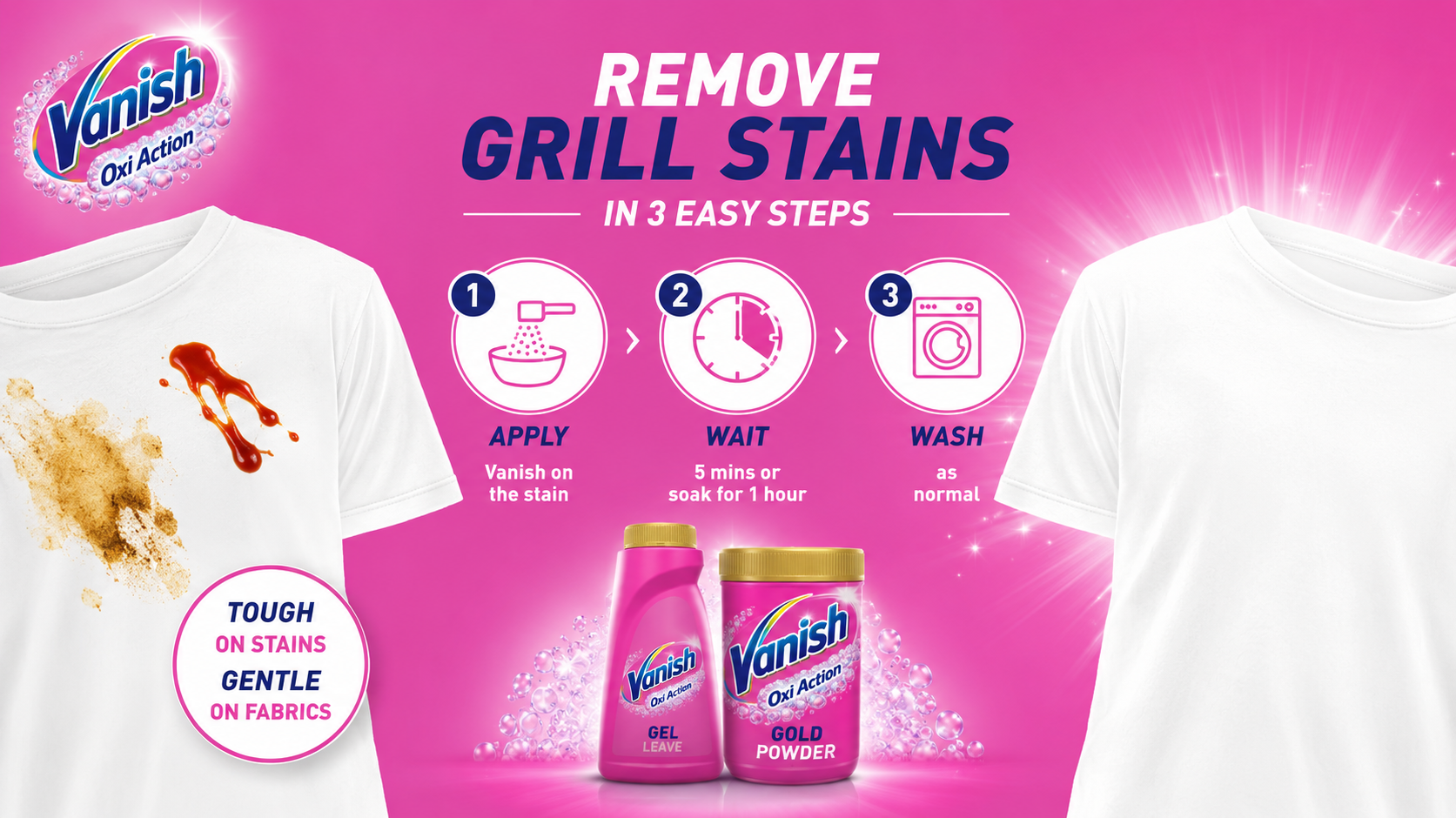 Removing grilled food stains 
