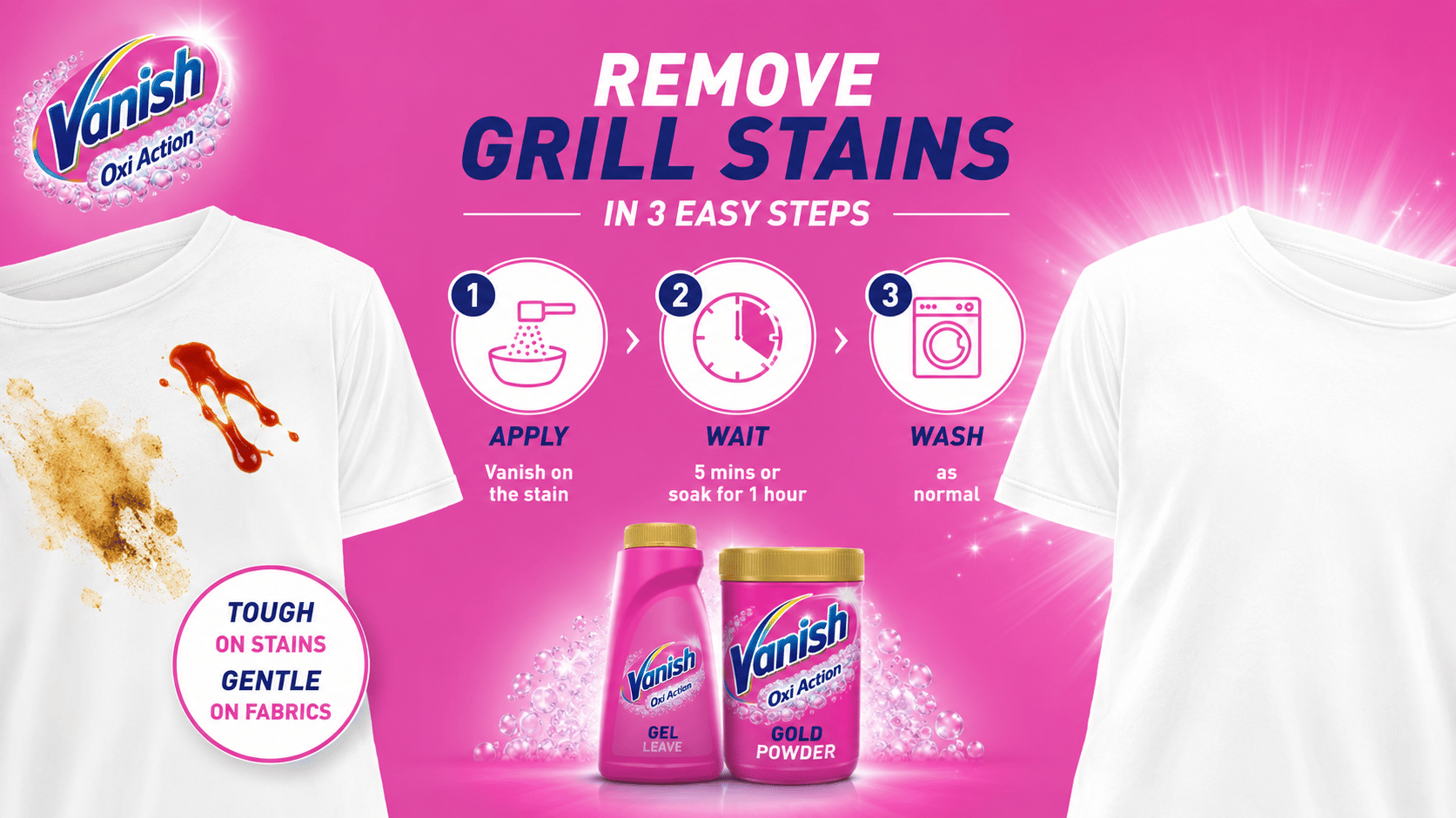 Removing grilled food stains