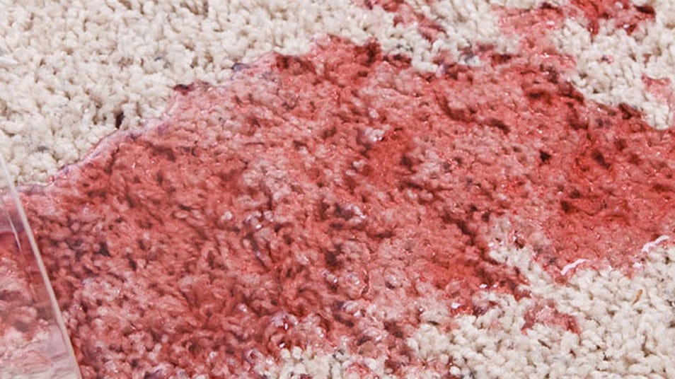 Red stain on a carpet