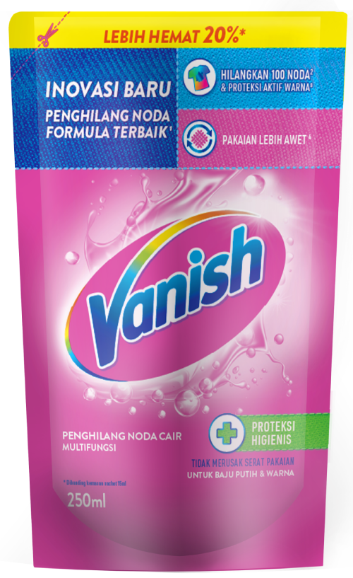 Vanish Pink Penghilang Noda Cair Pouch 250 mL