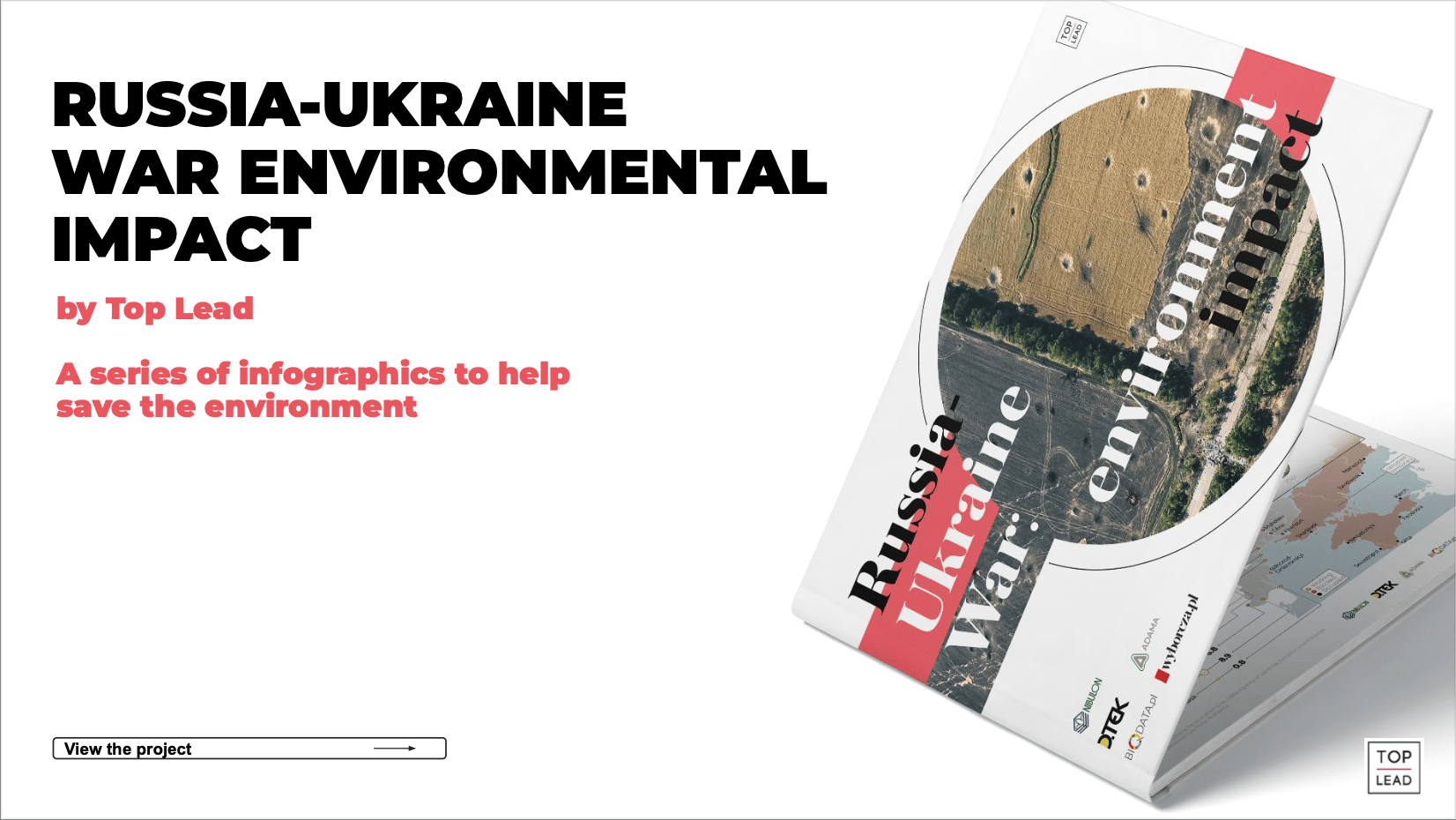 The cover of the book, Russia-Ukraine War Environmental Impact, A Series of Infographics To Help Save the Environment, shows satellite images of Ukraine. The cover of the book, Russia-Ukraine War Environmental Impact, A Series of Infographics To Help Save the Environment, shows satellite images of Ukraine.