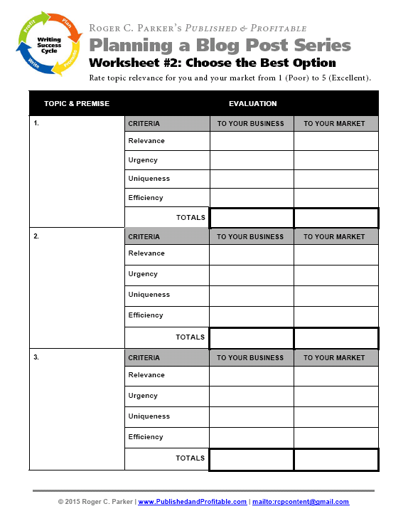 3-Step Action Plan With Worksheets for 2 Months of Blog Posts