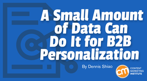 A Small Amount of Data Can Do It for B2B Personalization A Small Amount of Data Can Do It for B2B Personalization