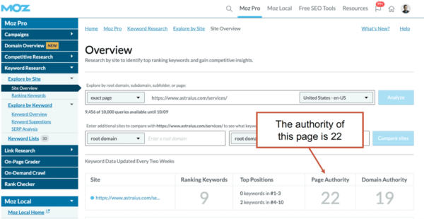 This Moz Pro example for space launch services example in Moz Pro shows how to avoid the SEO mistake of ignoring page authority in keyword research. This Moz Pro example for space launch services example in Moz Pro shows how to avoid the SEO mistake of ignoring page authority in keyword research.