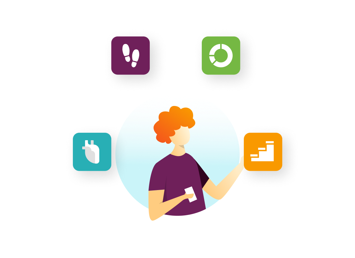 Man surrounded by app icons