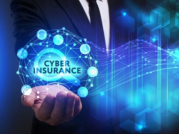Hand holding a bubble with the words cyber insurance.