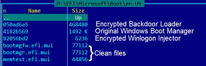 Sample of code from the FinFisher bootloader \efi\microsoft\boot\en-us\ directory