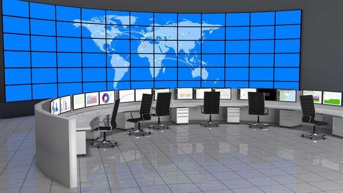 Screens in a security operations center