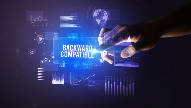 Backwards compatibility concept image