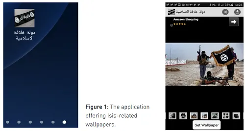 Example of wallpaper hiding spyware\r\n(Source: Check Point)\r\n