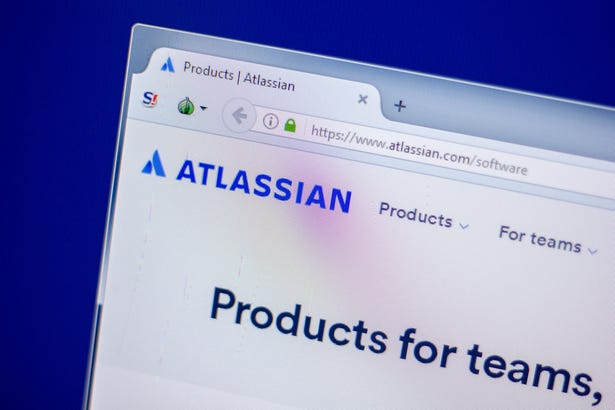 Atlassian homepage on computer screen