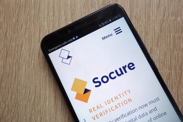 Socure website on smartphone