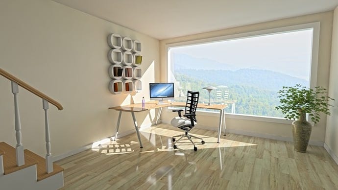 photograph of a home office
