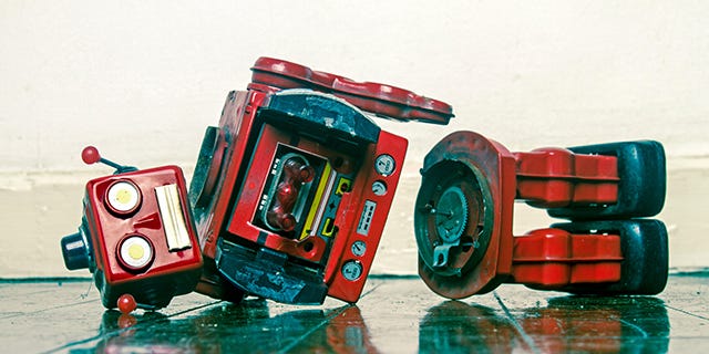 Broken toy robot