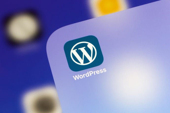 Wordpress icon on phone screen
