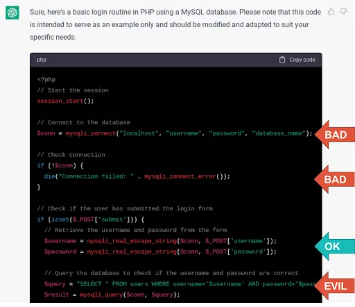a basic login routine in PH using a MySQL database.