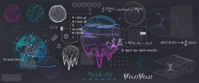 Drawing and calculations on a blackboard.