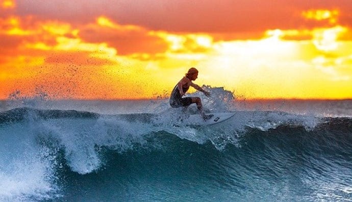 wave surfing