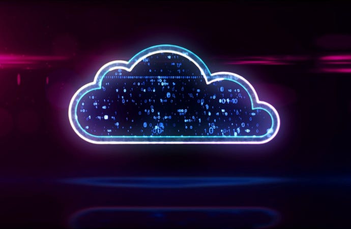 computing cloud icon over abstract black background