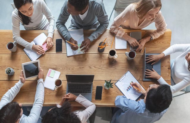 group of people working together on a project