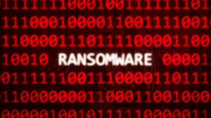 The word "ransomware" among code