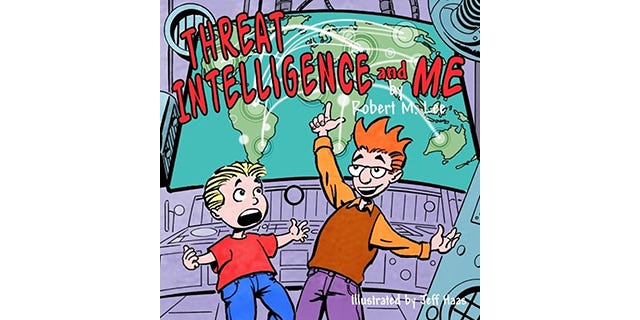 Illustration of a red-haired man with glasses gesturing at a world map to an astonished blond boy