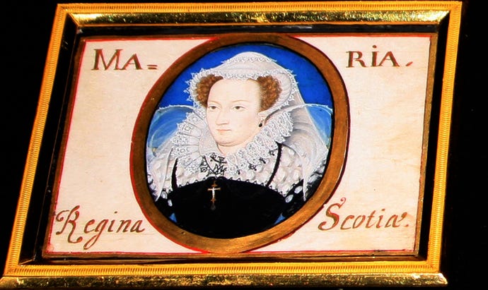 Miniature painted of Mary Queen of Scots during her captivity by Elizabeth I.