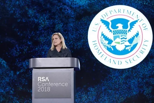 DHS Secretary Kirstjen Nielsen at RSA 2018\r\n(Source: Flickr)\r\n