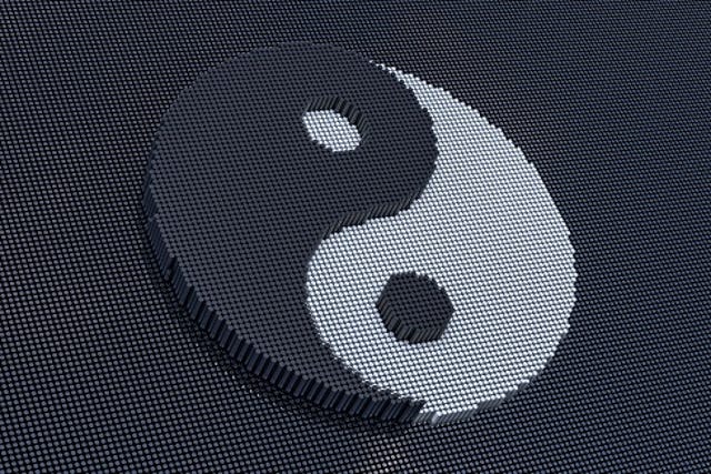 Pixel Art Style Yin Yang Symbol